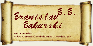Branislav Bakurski vizit kartica